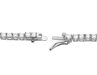 Pre-owned Jewelry Hiphop Men's White Gold Sterling Silver Lab Diamond 1 Row Tennis Chain Necklace 5mm