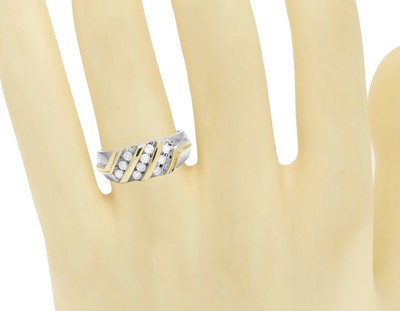 Pre-owned Jewelry Unlimited Men's 10k Two Tone Genuine Diamond Three Row Channel Wedding Band Ring .50ct 9mm In I-j