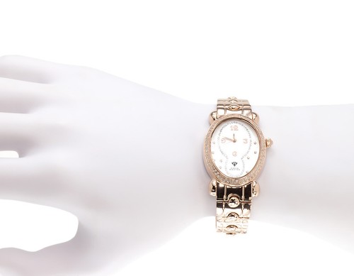 Pre-owned Aqua Master Ladies  Swiss Rose Gold Symmetry Genuine (1.0 Ct) Diamond Watch W343