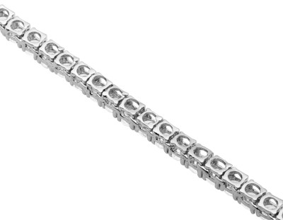 Pre-owned Jewelry Hiphop Men's White Gold Sterling Silver Lab Diamond 1 Row Tennis Chain Necklace 7mm