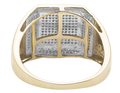 Pre-owned Jewelry Unlimited Men's 10k Yellow Gold Real Diamonds Square Pinky Engagement Ring 0.55ct 16mm In H-i
