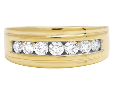 Pre-owned Jewelry Unlimited 10k Yellow Gold Diamond Channel Wedding Band Ring 0.8 Ct 9mm