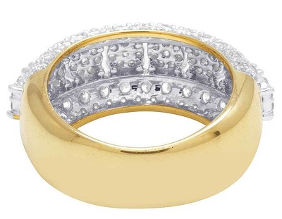Pre-owned Jewelry Unlimited 10k Yellow Gold Real Diamond Cluster Wedding Band Ring 2.4 Ct 11mm In G-h