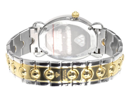 Pre-owned Aqua Master Ladies  Swiss Two Tone Symmetry Genuine (1.0 Ct) Diamond Watch W343 In Peach Puff