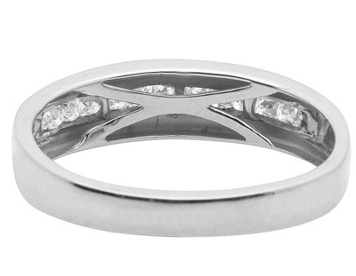 Pre-owned Jewelry Unlimited Men's 10k White Gold One-row Channel Princess Diamond Wedding Band Ring 0.25ct In H-i