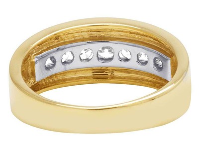 Pre-owned Jewelry Unlimited 10k Yellow Gold Diamond Channel Wedding Band Ring 0.8 Ct 9mm