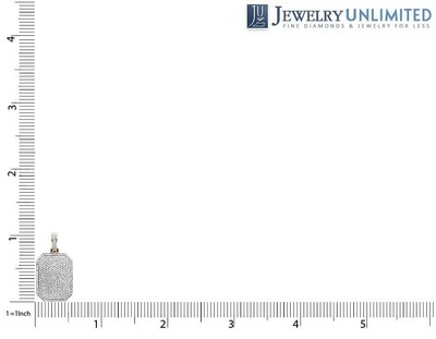 Pre-owned Jewelry Unlimited Men's 10k Yellow Gold Iced Dome Pillow Real Diamond Charm Pendant .70ct 1.1" In I-j