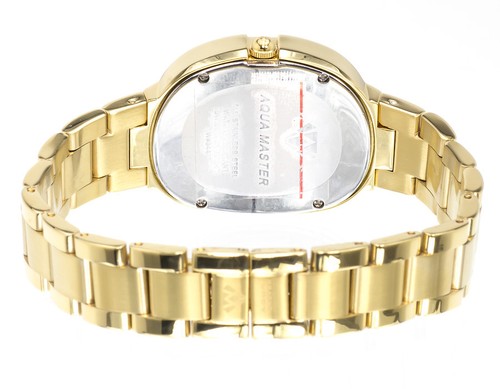 Pre-owned Aqua Master Ladies  Swiss Gold Symmetry Genuine (1.0 Ct) Diamond Watch W343 In Burly Wood