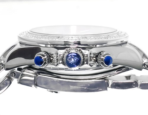 Pre-owned Techno Com By Kc Mens Ladies White Stainless Steel 41mm Techno Com Kc Daytona Diamond Watch 1ct In Silver