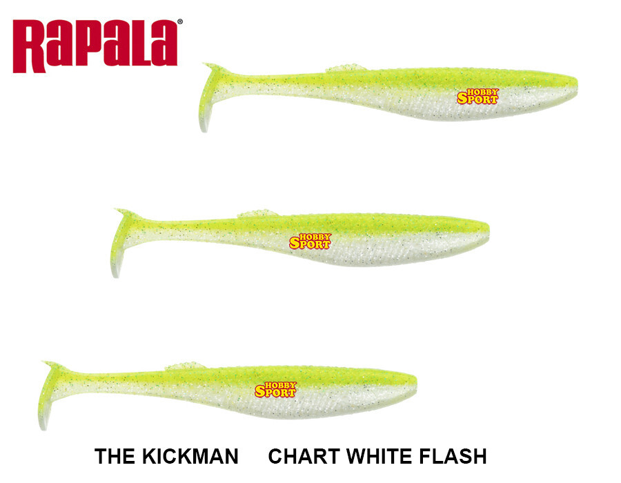 RAPALA THE KICKMAN 5" CRUSHCITY 12,5 CM CHART WHITE FLASH SPINNING SPIGOLA BASS