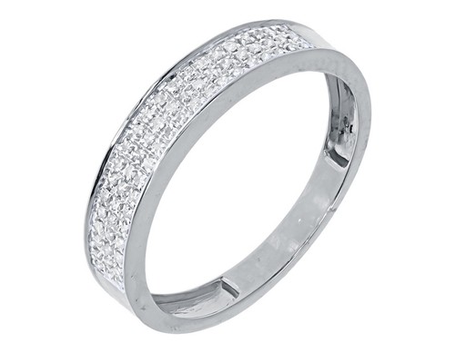 Pre-owned Jewelry Unlimited 10k White Gold Mens Three Row Pave Round Diamond 4.5mm Fashion Band Ring 0.25 Ct