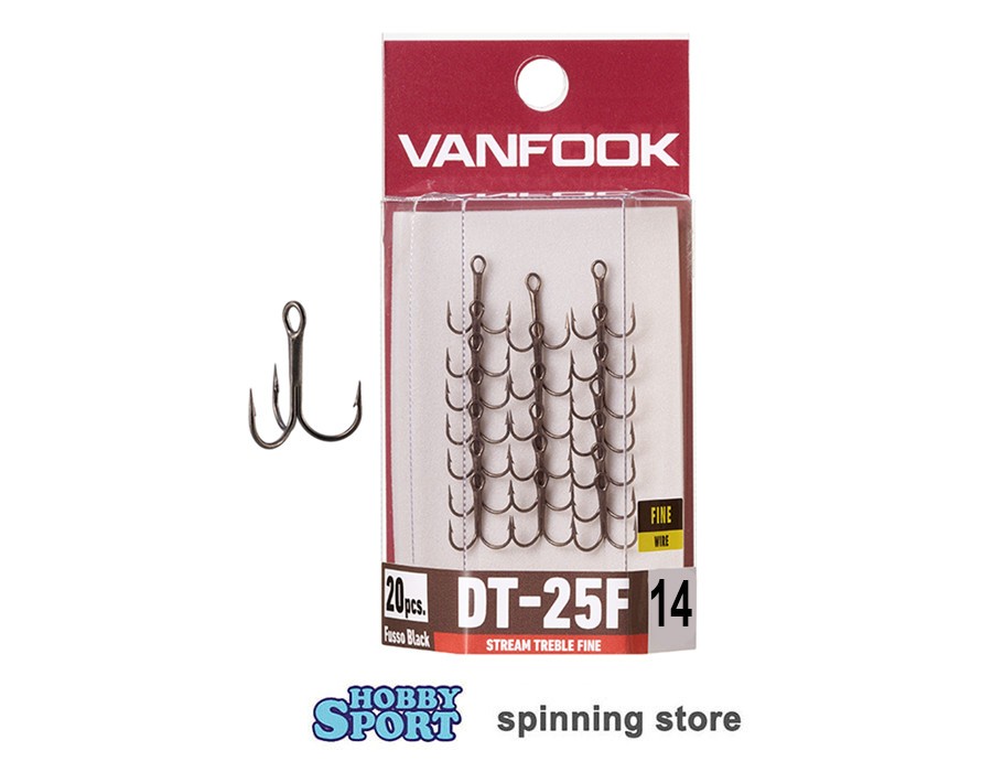 ANCORETTE DT-25-F VANFOOK SIZE 14  STREAM TREBLE FINE SPINNING TROTA  CONF 20 PZ