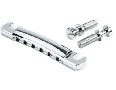 KLUSON Bell Brass Chrome STOP TAILPIECE W/US THREAD STUDS~Les Paul/SG KSTOPBR-C