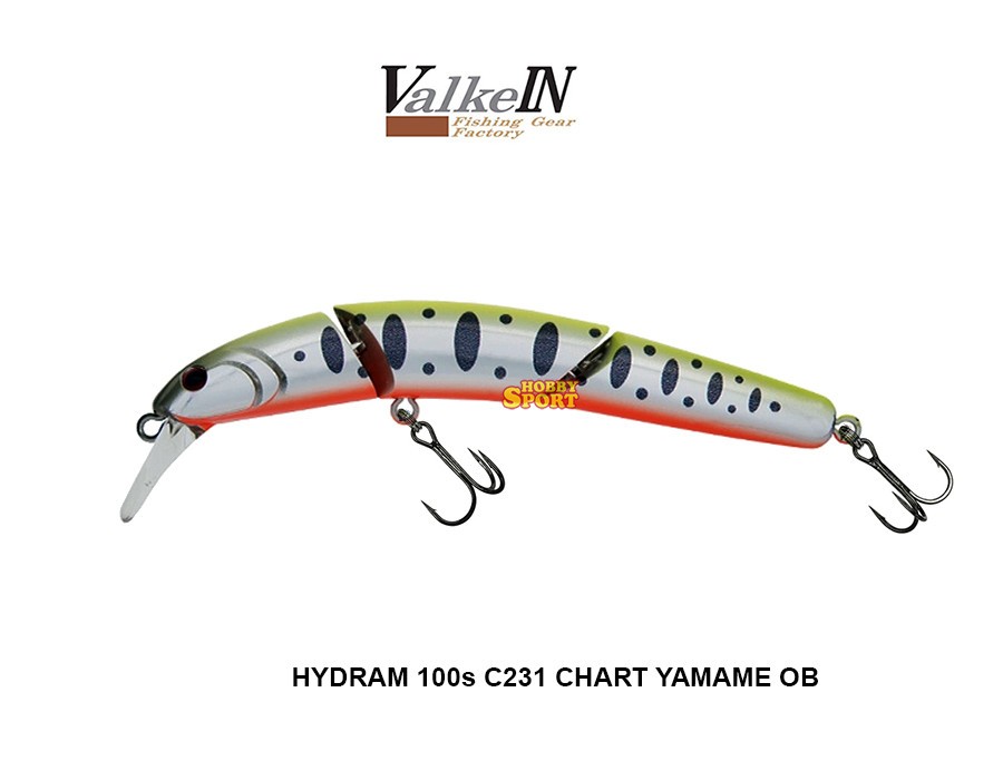 VALKEIN HYDRAM 100 mm SINKING GR 9,9 COL C231 CHART YAMAME SPINNING TROTA FIUME