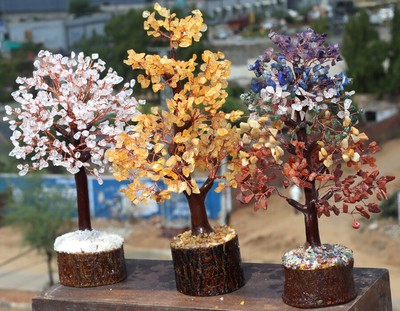 500+ 7 Chakra Crystal Quartz Citrine Quartz Gemstones Tree Decor Tree Bonsai JW