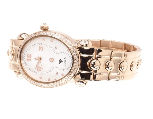 Pre-owned Aqua Master Ladies  Swiss Rose Gold Symmetry Genuine (1.0 Ct) Diamond Watch W343