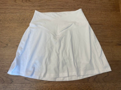 PINK Victoria s Secret Optic White MEDIUM Cotton V Crossover Skort Skirt VS