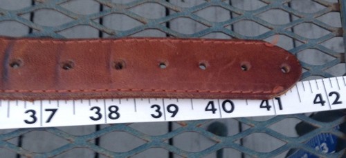 Brown Leather & Metal Belt Unbranded NoTags  38
