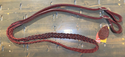 NEW SHOWMAN BRAIDED LEATHER 7'5'' BARREL CONTEST REINS 1'' WIDE ADJUSTABLE