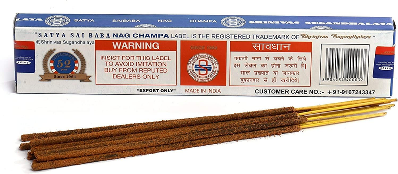 Packs of 3 Original  Sai Baba Nag Champa Incense Sticks Agarbatti 15g by
