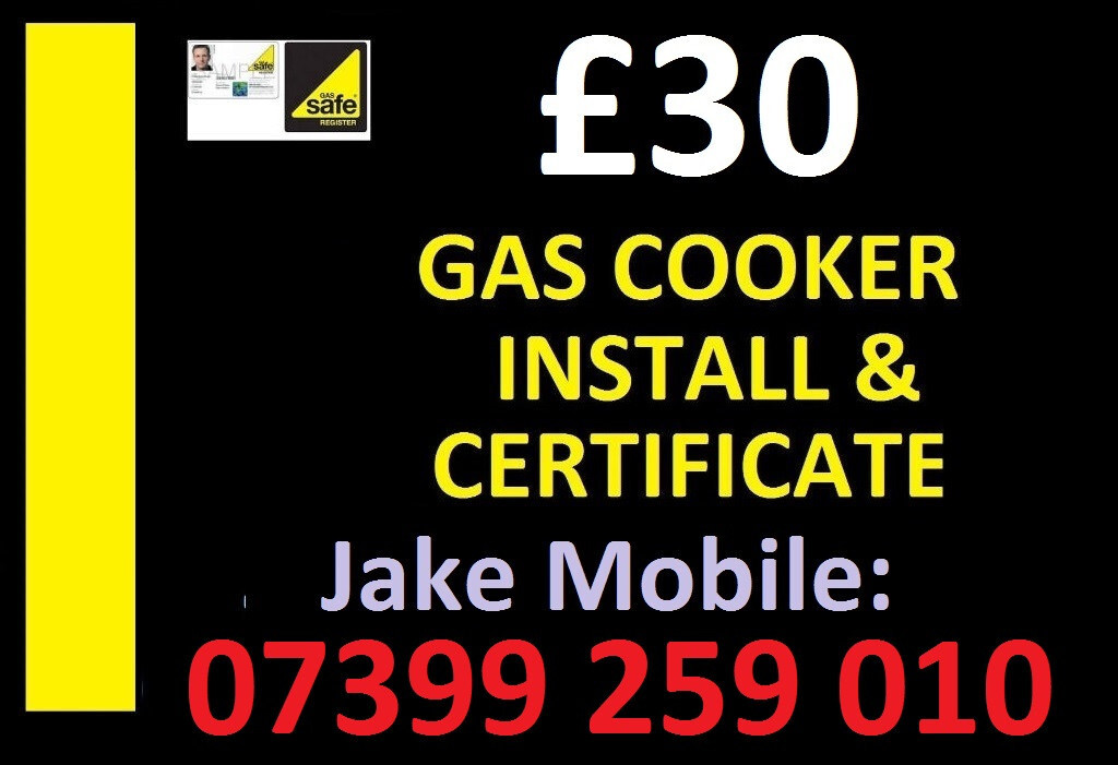 Registered Engineer Plumber Cooker fitter installation connect fit