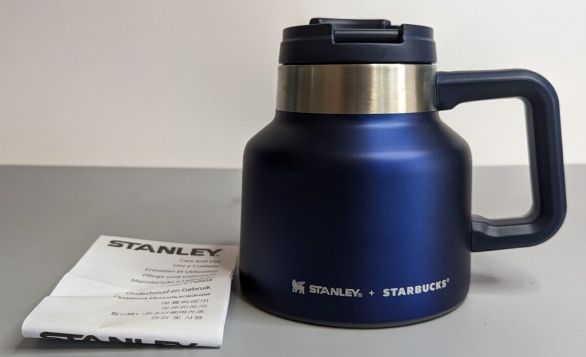 Stanley Starbucks Stainless Steel Vacuum Blue Desktop/Travel Mug Cup 20 oz