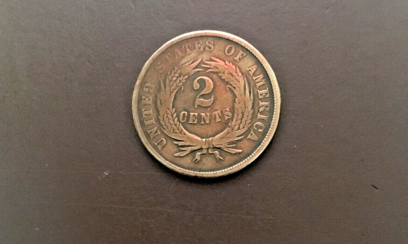 Civil War authentic 1864 Two Cent Coin Copper ungraded