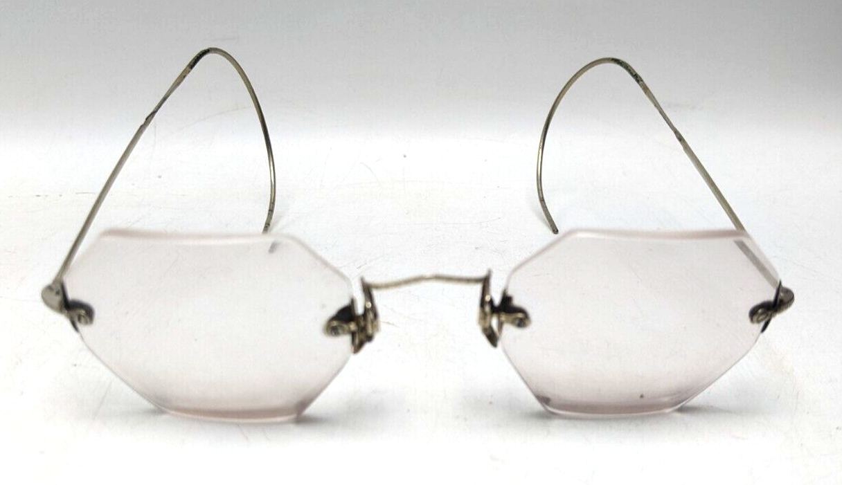 20’s Bausch & Lomb 14k solid gold PAD Antique B & L Bausch & Lomb 14k White Gold Pads PAD Art Deco