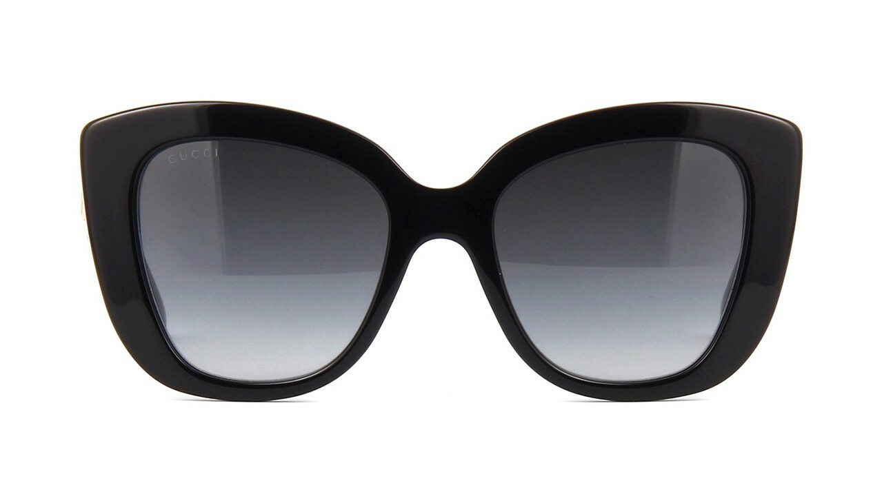 Pre-owned Gucci Gg0327s Black/grey Shaded (001) Sunglasses In Gray