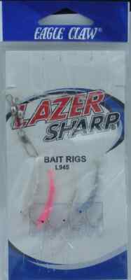Eagle Claw L945-2 Lazer Sabiki Shrimp Rig Nickle Size 2