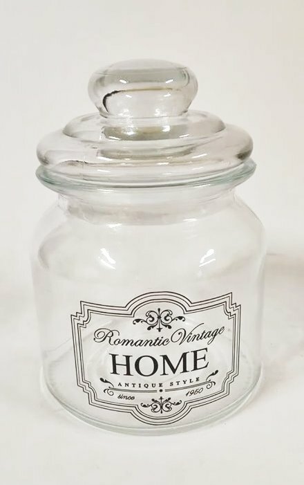 Barattolo In Vetro Da 650ml Romantic Vintage Home Biscottiera Contenitore Vaso