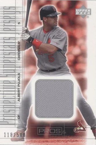 2001 UD PROS & PROSPECTS JSY #137 ALBERT PUJOLS ROOKIE RC 165/500