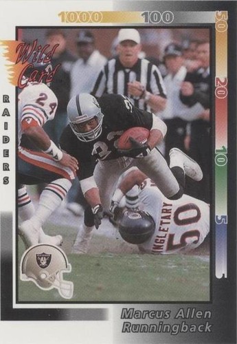 1992 AAA SPORTS WILD CARD MARCUS ALLEN 20 STRIPE LOS ANGELES