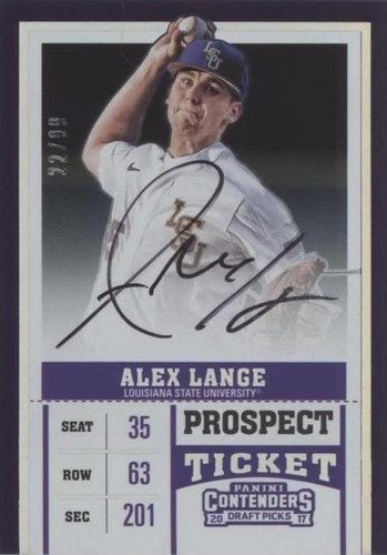 2017 Panini Contenders Draft Picks - Alex Lange #38
