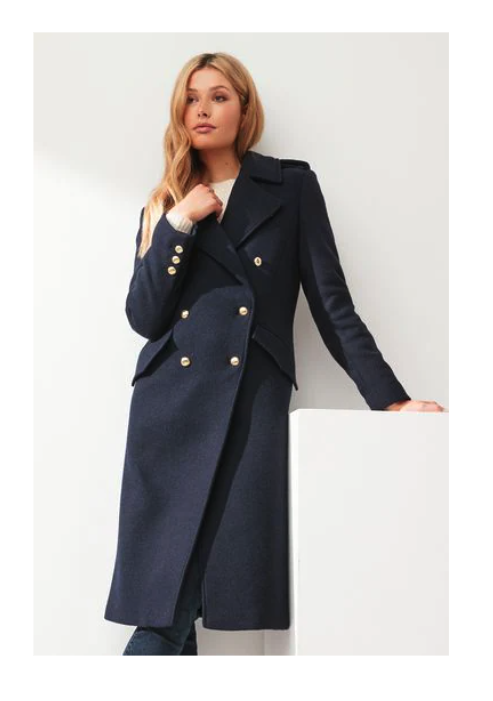 Pre-owned Barbour Inverraray Wool Blend Military Trench Coat In Navy Msrp$680 British Lux In Blue