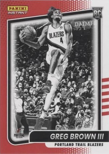 グレッグ・ブラウンⅢ 2021-22 10枚限定ルーキー直書きサインカード GREG BROWN III 2021-22 PANINI INSTANT BLACK & WHITE 1ST