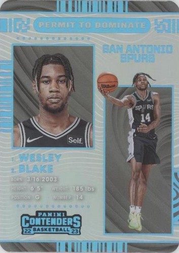 2022-23 Panini Contenders - Blake Wesley #5