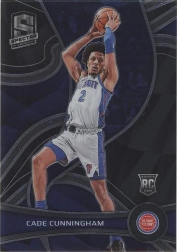 2021-22 Panini Spectra Cade Cunningham Patch Auto /30 Blue Wave