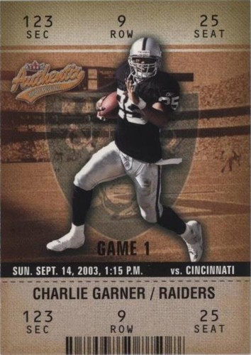 2003 Fleer Authentix Charlie Garner #28