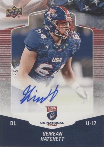 2018 Upper Deck USA Football Football Trading Cards