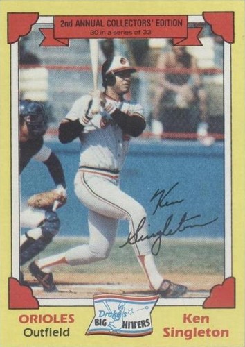 1982 Topps Drake's Big Hitters - Ken Singleton #30