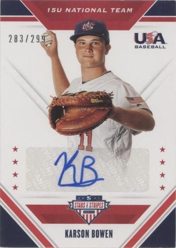 2020 Panini USA Baseball Stars & Stripes - Karson Bowen #15U-KB