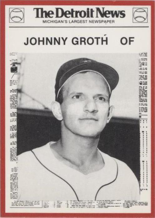 1981 Detroit News Detroit Tigers Boys of Summer 100th Anniversary - Johnny Groth #33