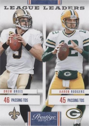 2012 Playoff Prestige Aaron Rodgers Drew Brees #14