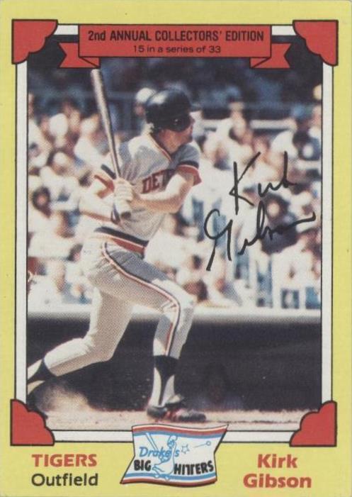 1982 Topps Drake's Big Hitters - Kirk Gibson #15