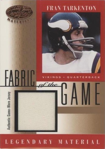 2001 Leaf Certified Materials Fran Tarkenton #FG-13
