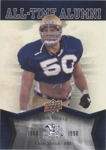 2013 Upper Deck University of Notre Dame Chris Zorich #ATA-CZ