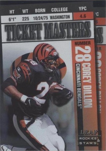 1998 Leaf Rookies & Stars Carl Pickens Corey Dillon #12
