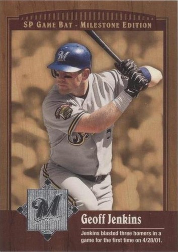 2001 SP Game Bat Edition Milestone - Geoff Jenkins #52