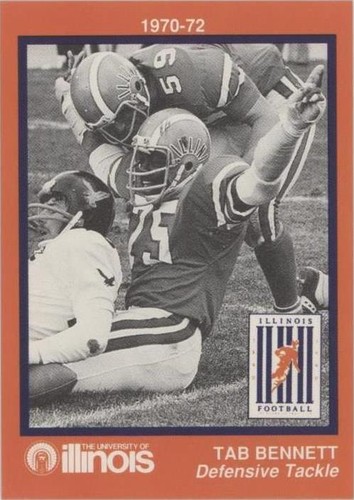 1990 University of Illinois Fighting Illinini 100 Years of Tradition Team Issue Tab Bennett #19